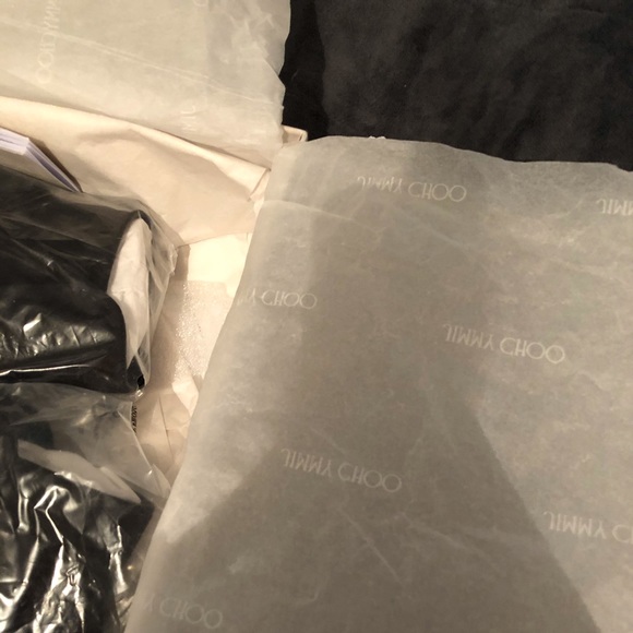 JIMMY CHOO 40MM MALIN SUEDE BOOTIE BLACK/CRYSTAL - Picture 9 of 9